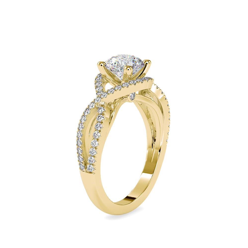 Round 4 Prong Infinity Twist Diamond Engagement Ring