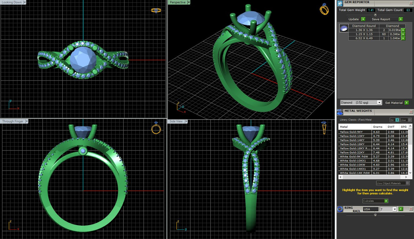 Round 4 Prong Infinity Twist Diamond Engagement Ring