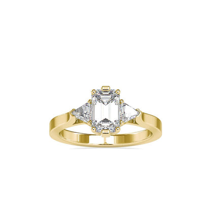 Petite 3-Stone Emerald Solitaire Engagement Ring