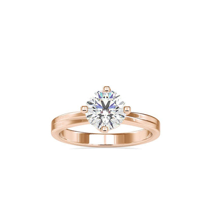 Petite 4 Prong Bypass Solitaire Engagement Ring