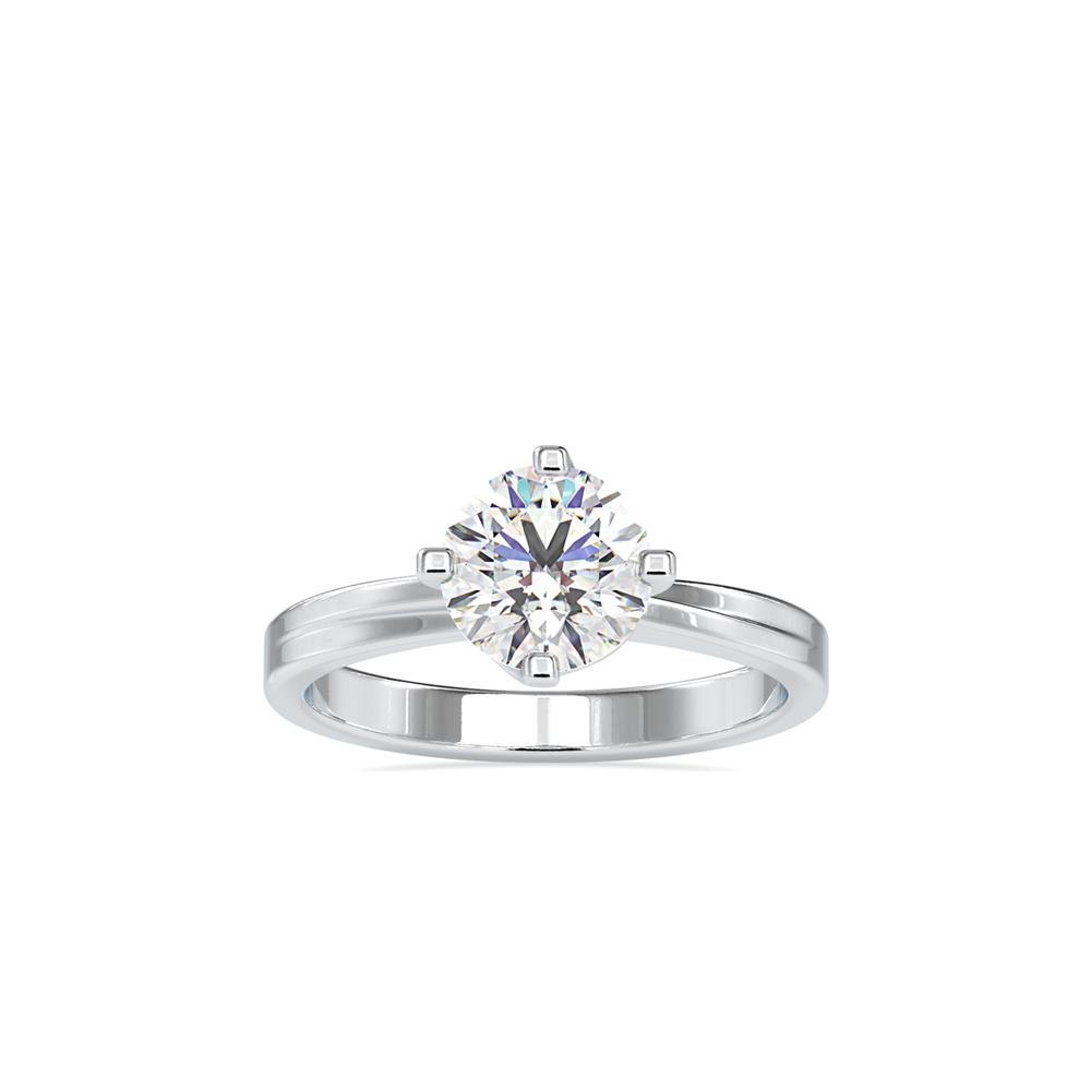 Petite 4 Prong Bypass Solitaire Engagement Ring