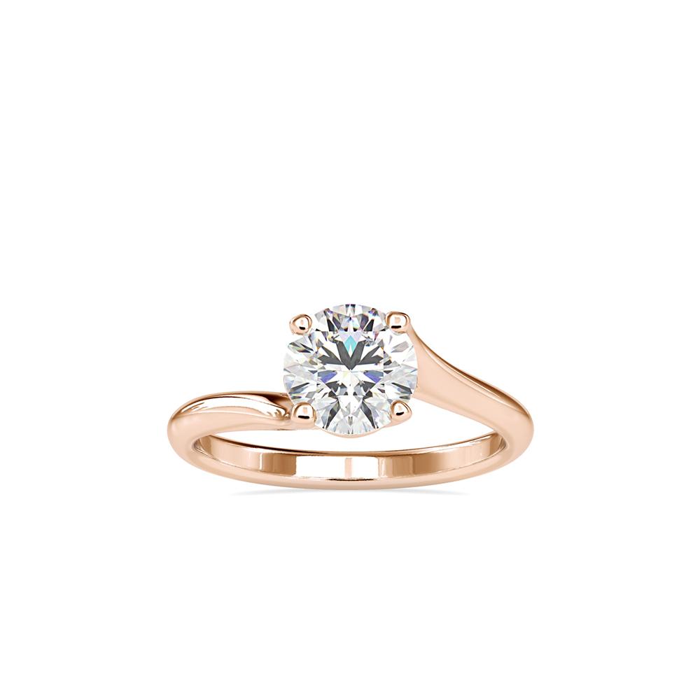 Round 4 Prong Hidden Heart Bypass Soliatire Engagement Ring