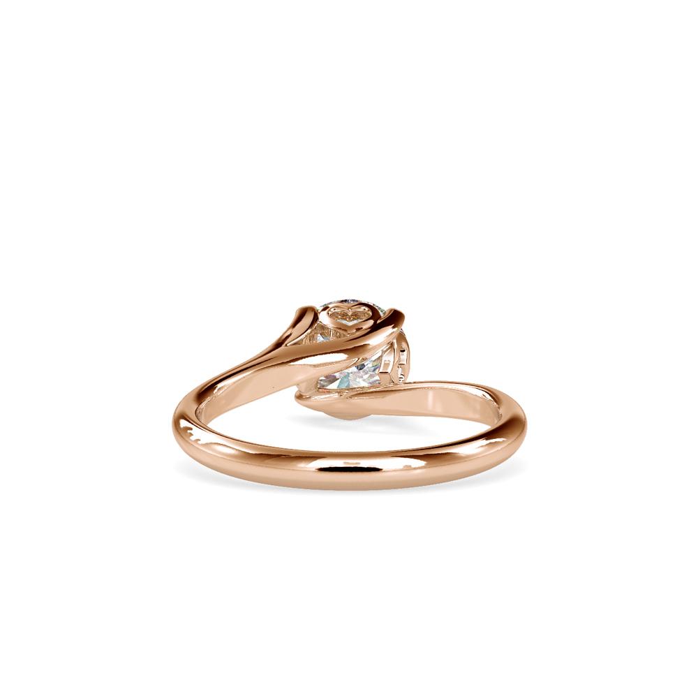 Round 4 Prong Hidden Heart Bypass Soliatire Engagement Ring