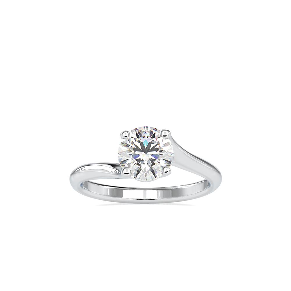 Round 4 Prong Hidden Heart Bypass Soliatire Engagement Ring