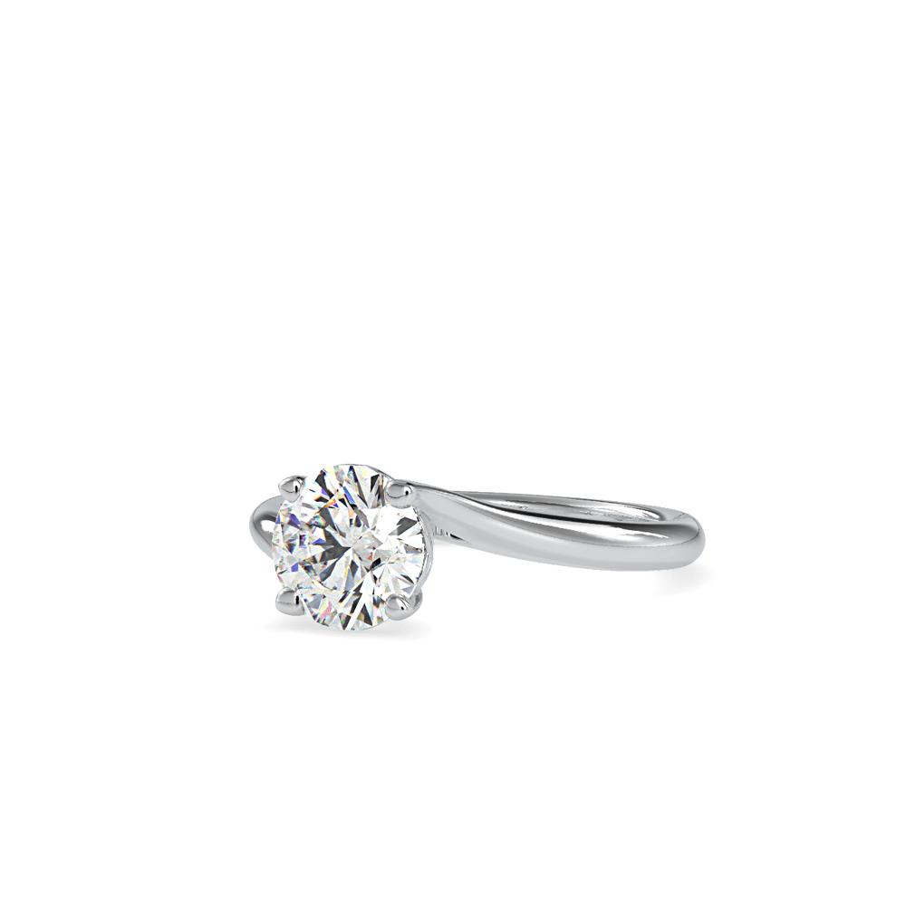 Round 4 Prong Hidden Heart Bypass Soliatire Engagement Ring