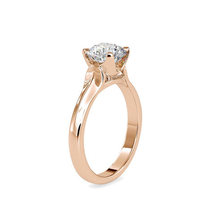 Petite 4 Prong Round Tapered Solitaire Engagement Ring