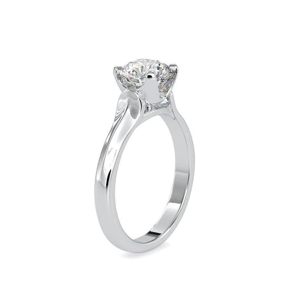 Petite 4 Prong Round Tapered Solitaire Engagement Ring