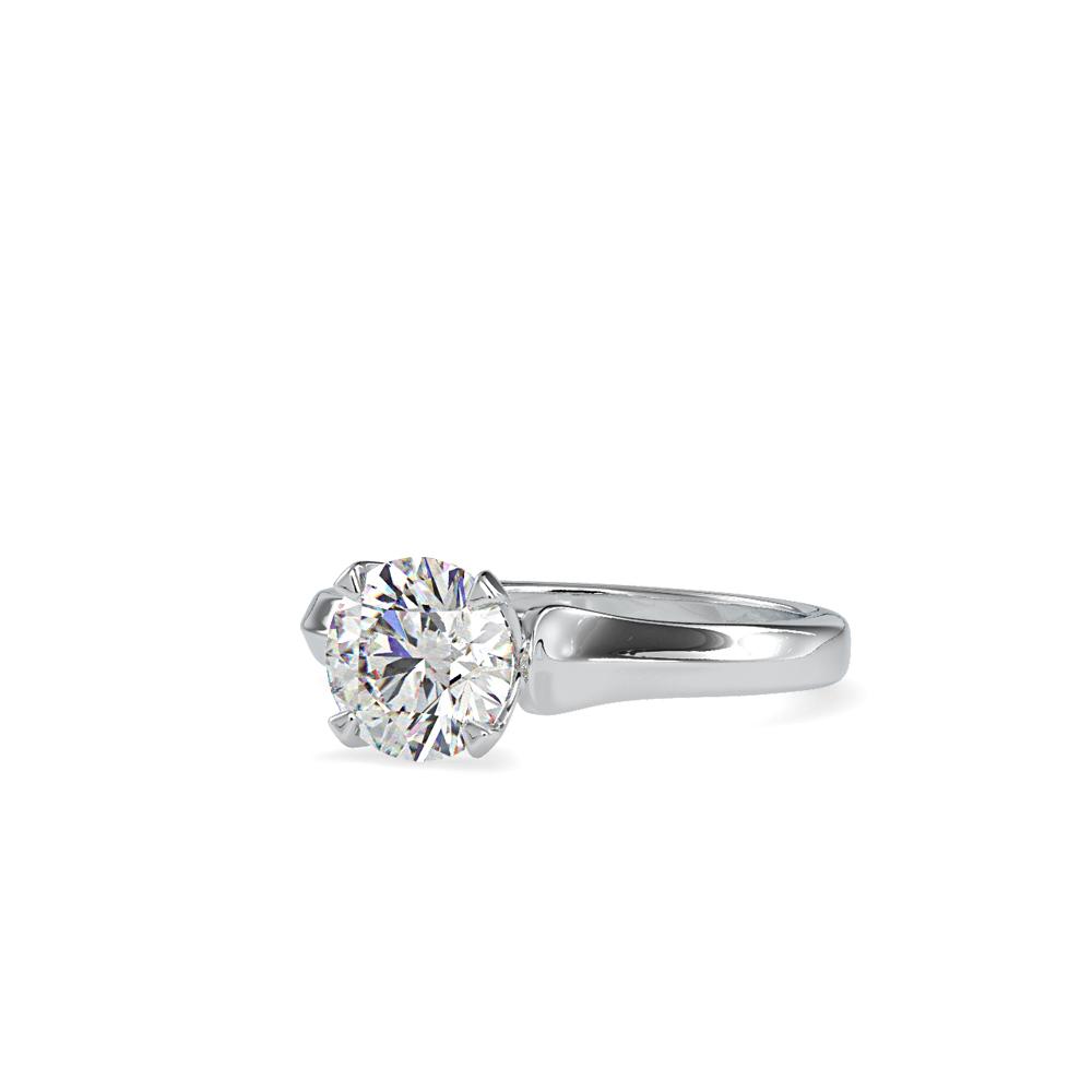 Petite 4 Prong Round Tapered Solitaire Engagement Ring