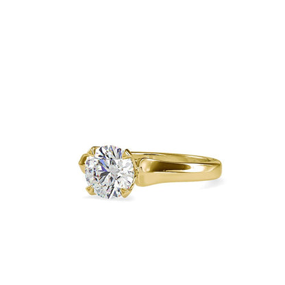 Petite 4 Prong Round Tapered Solitaire Engagement Ring