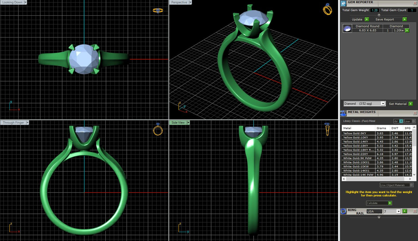 Petite 4 Prong Round Tapered Solitaire Engagement Ring