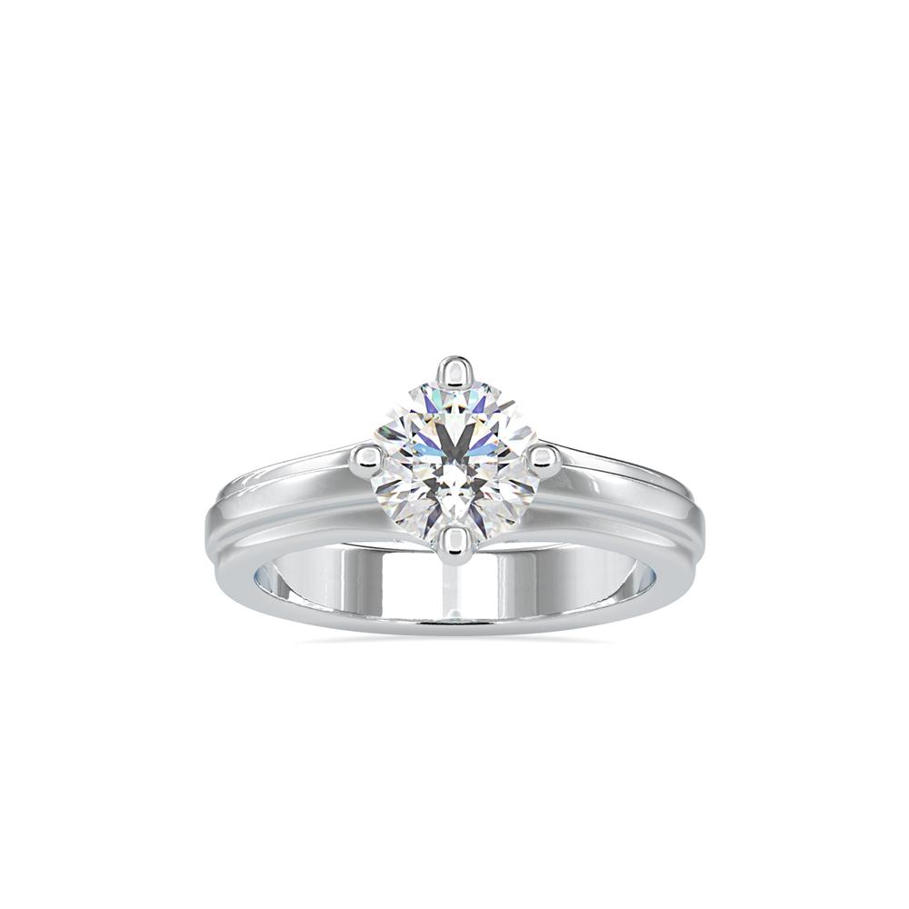 4 prong Round Wide Solitaire Engagement Ring