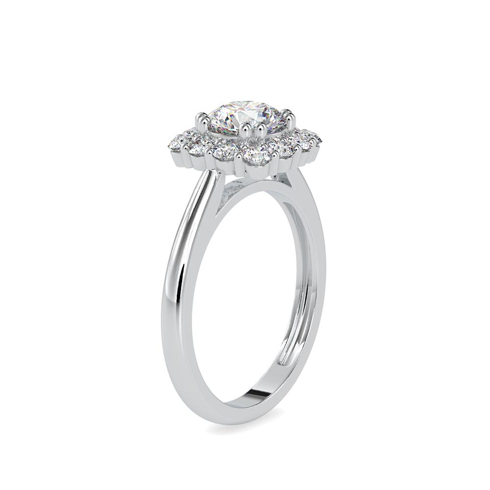 Round Halo Diamond Engagement Ring
