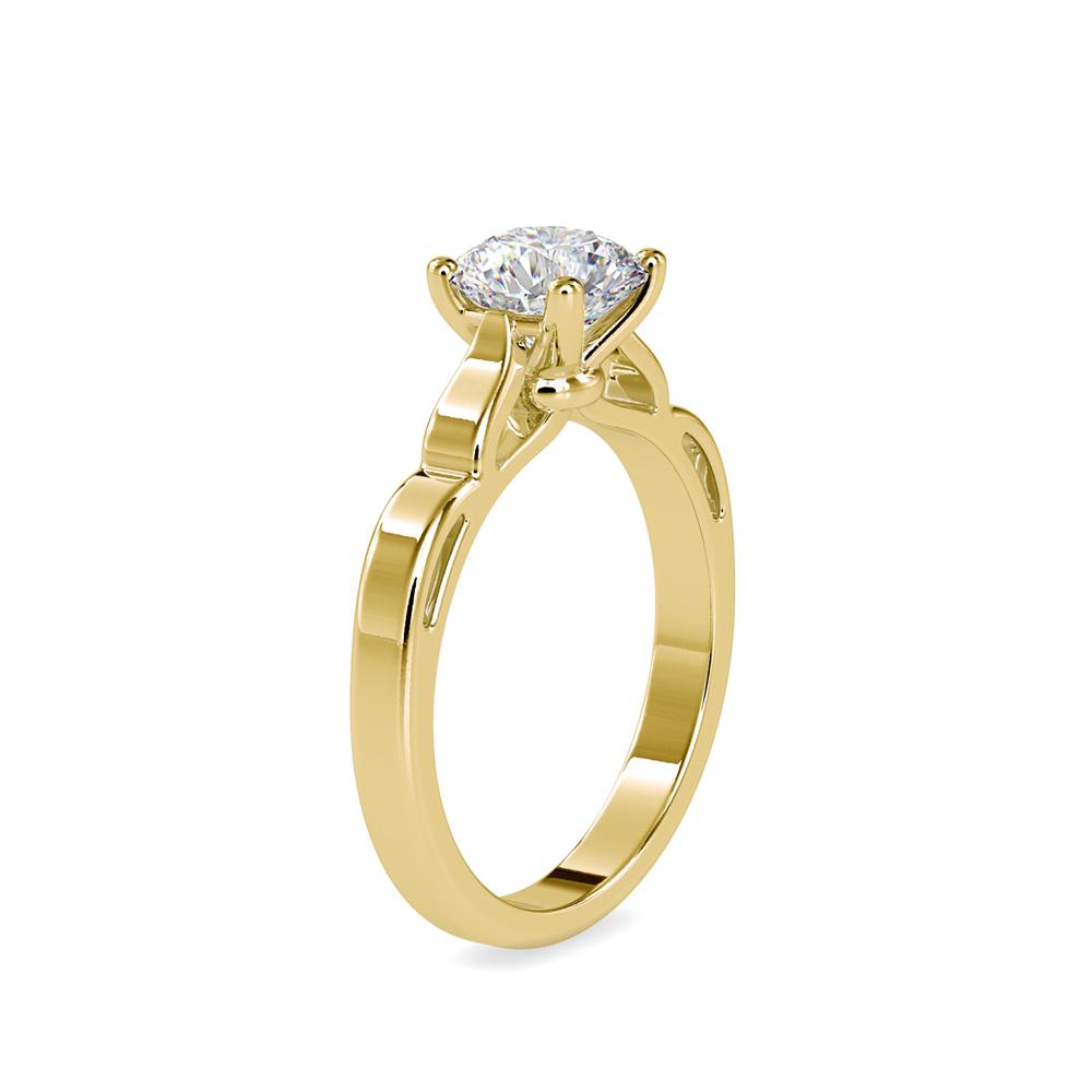 Cascading ribbons Solitaire engagment ring