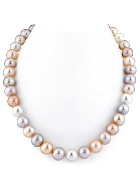 11-12mm Freshwater Multicolor Pearl Necklace - AAA Quality