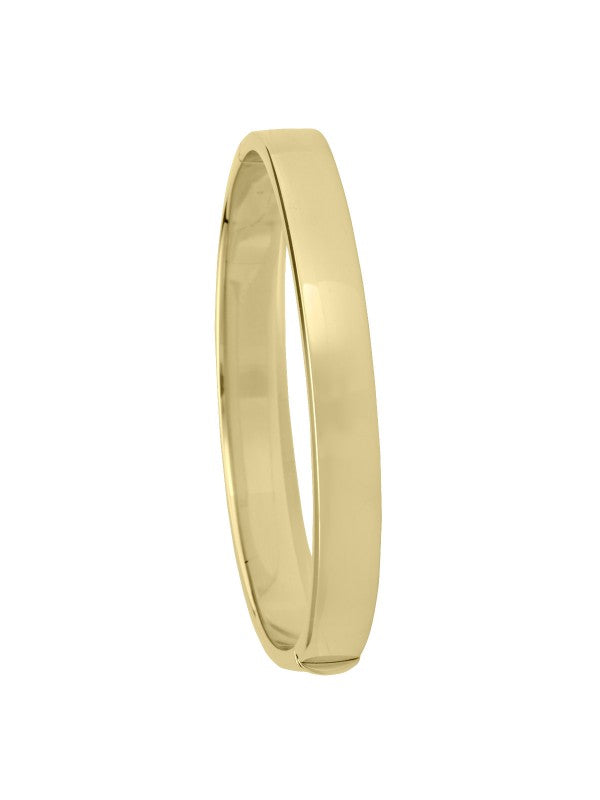 N5709 - YELLOW GOLD SQUARE TUBE HIGH POLISH HOLLOW BANGLE