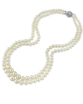 4.0-8.0mm-White-Freshwater-Pearl-Double-Strand-Necklace
