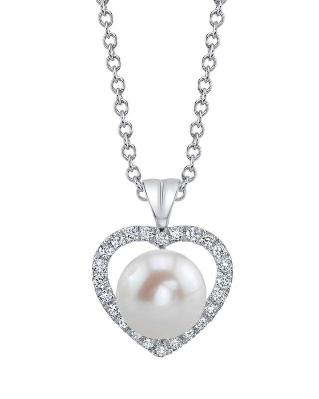 Freshwater Pearl & Diamond Amour Pendant