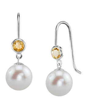 14K Gold Freshwater Pearl & Citrine Delilah Earrings