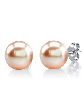 11mm Peach Freshwater Pearl Stud Earrings