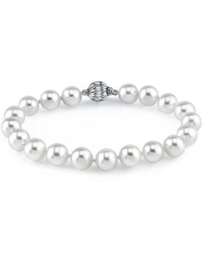 7-8mm White Freshwater Pearl Bracelet - AAA Quality