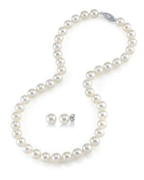 7-8mm Freshwater Pearl Necklace & Earrings