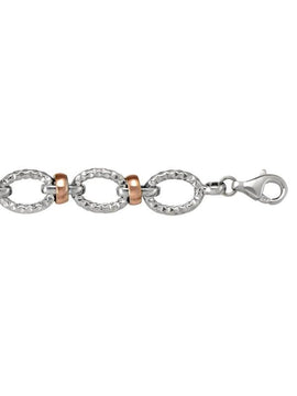 PINK AND WHITE GOLD HOLLOW LINK