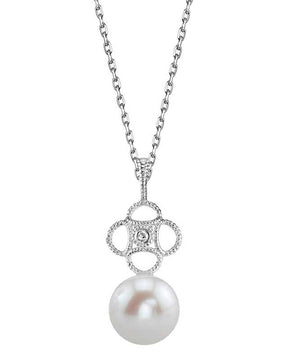 Freshwater Pearl & Diamond Lacy Pendant