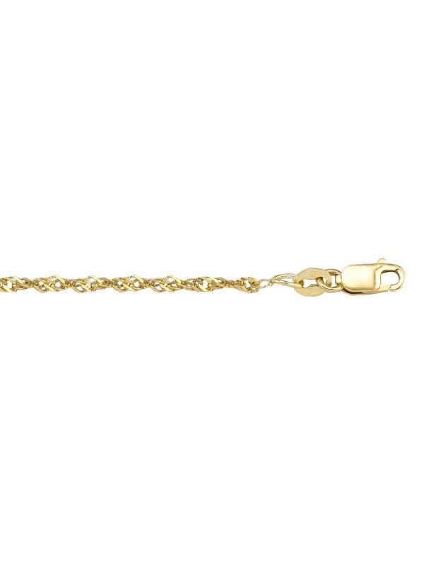 Yellow Gold Solid Singapore Link Anklet