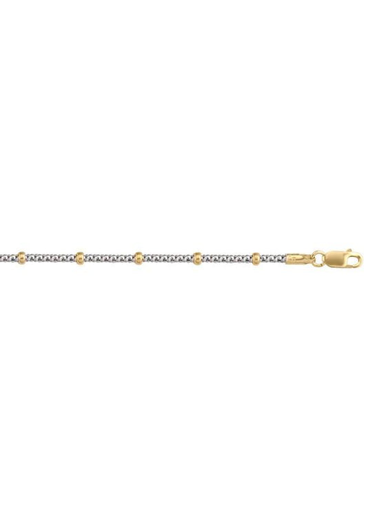 Two Tone Station Bead Anklet