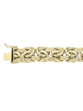 N2508 - YELLOW GOLD HOLLOW BYZANTINE LINK