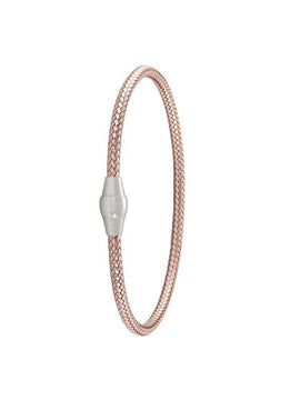 STERLING SILVER PINK GOLD PLATED MAGNETIC CLASP BANGLE
