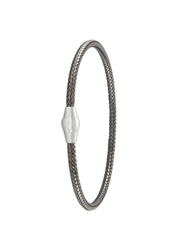 STERLING SILVER BLACK RHODIUM MAGNETIC CLASP BANGLE