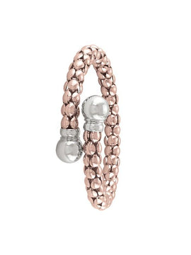STERLING SILVER PINK GOLD AND RHODIUM PLATED FANCY BANGLE