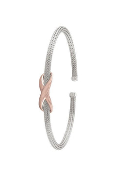 STERLING SILVER PINK GOLD AND RHODIUM 