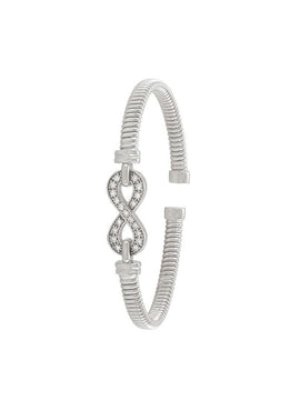 STERLING SILVER RHODIUM PLATED C.Z INFINITY BANGLE