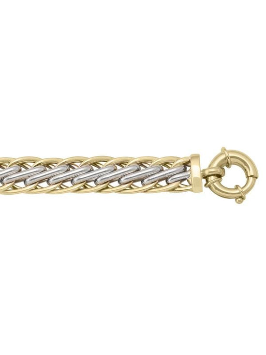 TWO TONE HOLLOW FANCY LADIES BRACELET