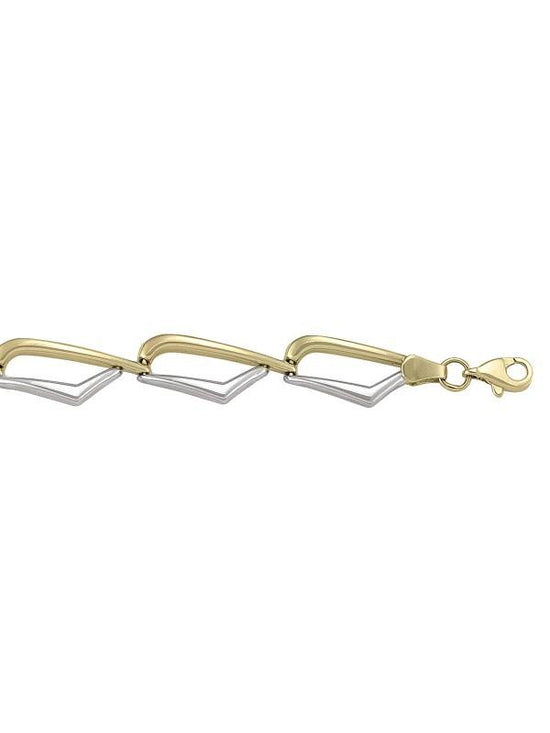 TWO TONE HOLLOW FANCY BRACELET