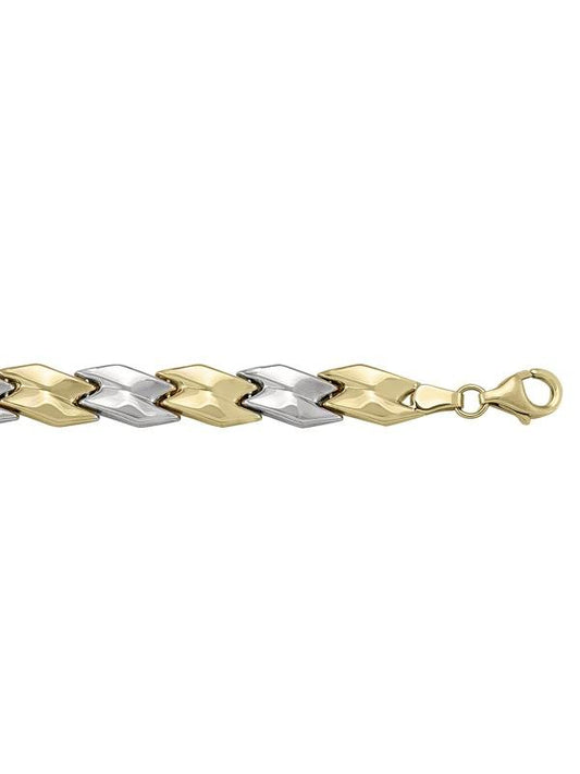 TWO TONE HOLLOW FANCY BRACELET