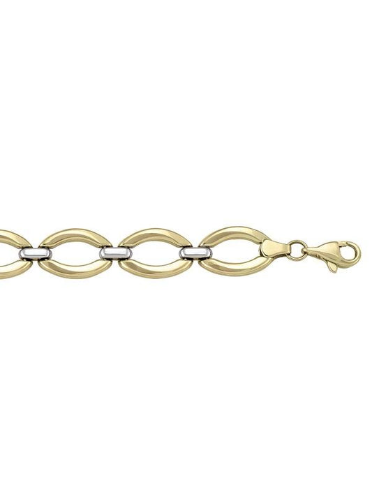 TWO TONE HOLLOW FANCY BRACELET