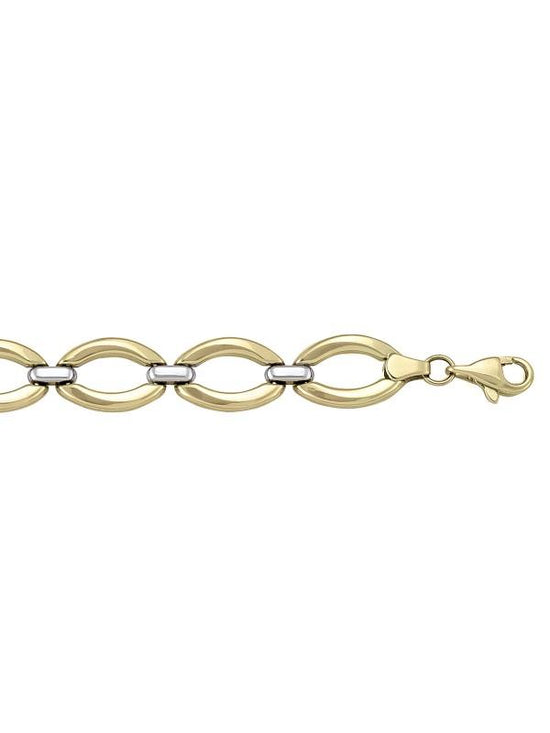 TWO TONE HOLLOW FANCY BRACELET