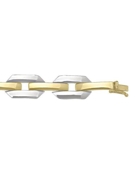 TWO TONE HOLLOW FANCY BRACELET