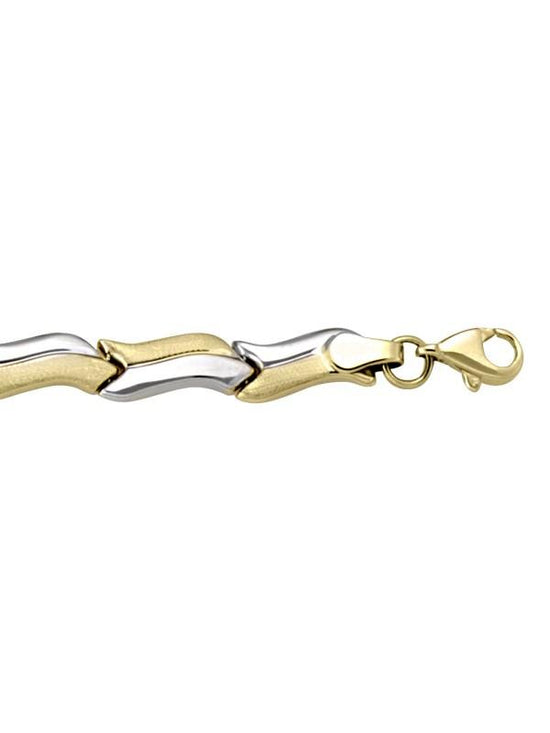 TWO TONE HOLLOW FANCY BRACELET