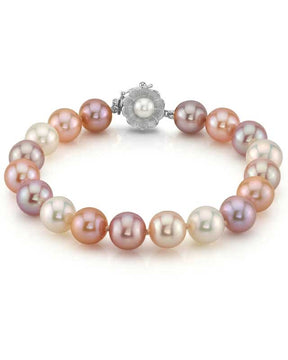 9-10mm Multicolor Freshwater Pearl Bracelet - AAA Quality