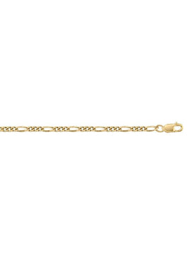 AF060 - YELLOW GOLD LIGHTLY PLATED SOLID FIGARO LINK