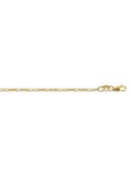 F043 - YELLOW GOLD LIGHTLY PLATED SOLID FIGARO LINK