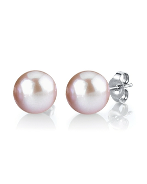 7mm Pink Freshwater Pearl Stud Earrings