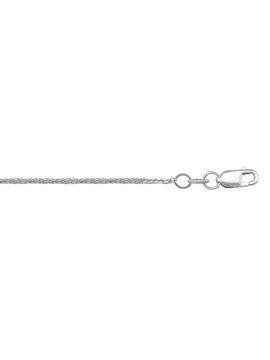 N1026-LT - WHITE GOLD SOLID ROUND WHEAT LINK