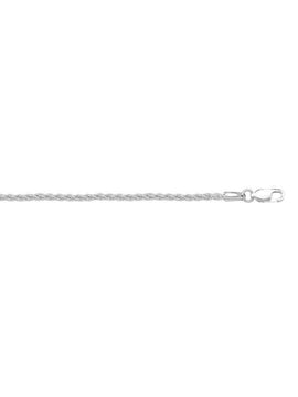 N1026 - WHITE GOLD SOLID ROUND WHEAT LINK