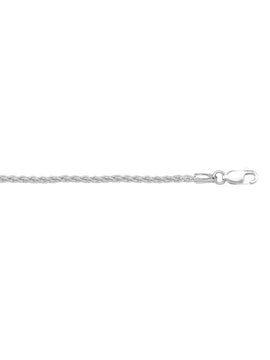 N1027 - WHITE GOLD SOLID ROUND WHEAT LINK
