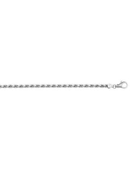 N1032 - WHITE GOLD SOLID DIAMOND CUT ROPE LINK